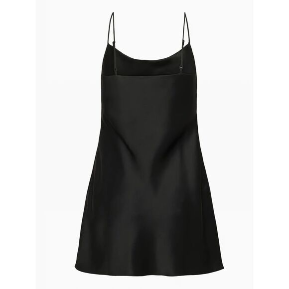 TEN Aritzia Black Slip Dress Size XS Cowl Neck Satin Mini Adjustable Straps Date - Picture 3 of 14
